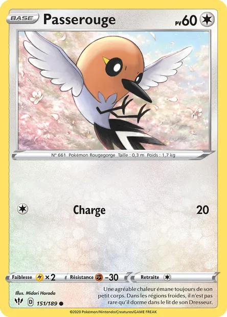 Passerouge, carte Pokémon DAA 151 — extension Ténèbres Embrasées