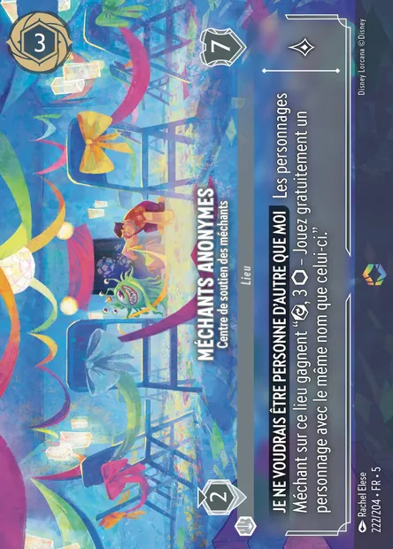 Méchants anonymes - Centre de soutien des méchants, carte Disney Lorcana CH5-222 — extension Ciel Scintillant