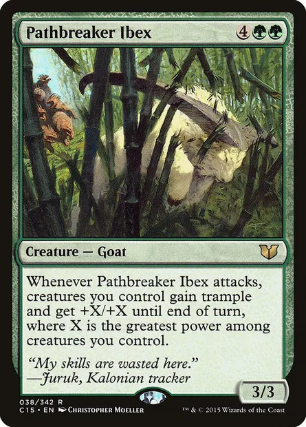Pathbreaker Ibex, Magic card C15 38 — Commander 2015 set