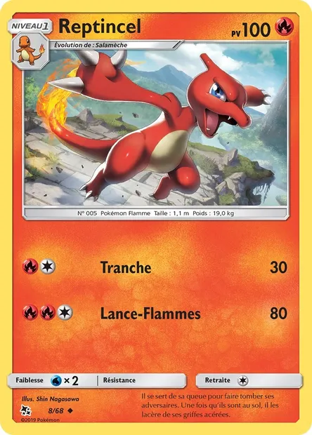 Reptincel, carte Pokémon HIF 8 — extension Destinées Occultes