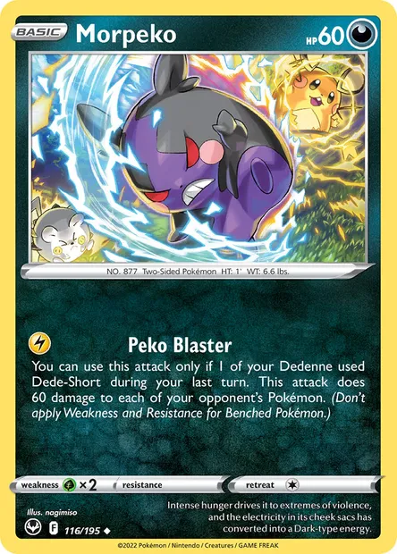 Morpeko, Pokémon card SIT 116 — Silver Tempest set