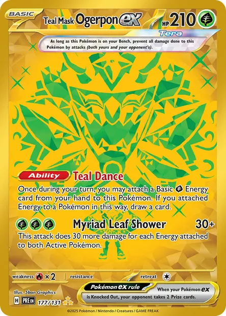 Teal Mask Ogerpon ex, Pokémon card PRE 177 — Prismatic Evolutions set