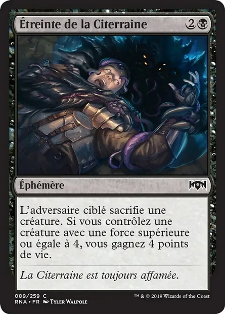 Étreinte de la Citerraine, carte Magic RNA 89 — extension L'allégeance de Ravnica