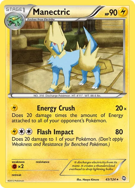 Manectric, Pokémon card DRX 43 — Dragons Exalted set