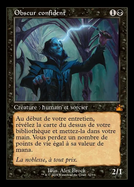 Obscur confident, carte Magic RVR 323 — extension Ravnica Remastered