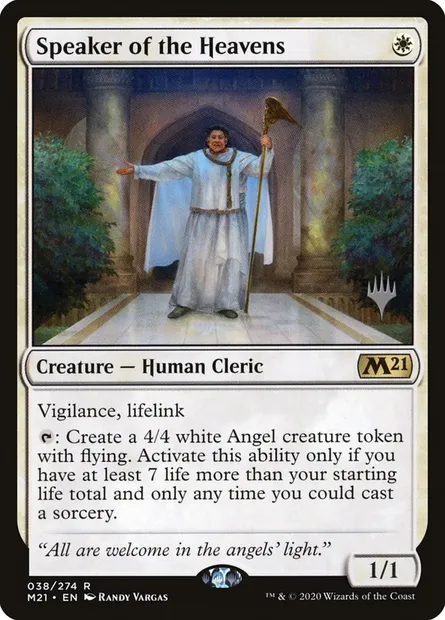Orateur des Cieux, carte Magic PM21 38p — extension Core Set 2021 Promos