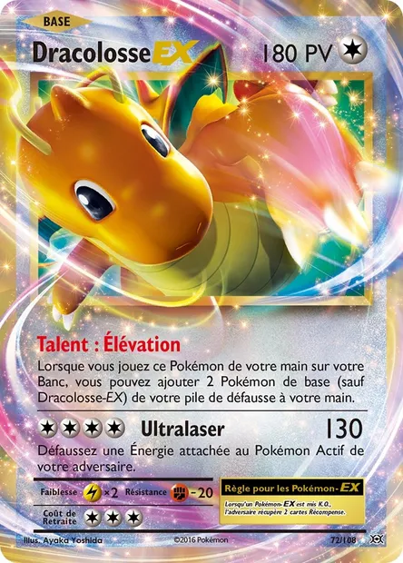 Dracolosse EX, carte Pokémon EVO 72 — extension Évolutions