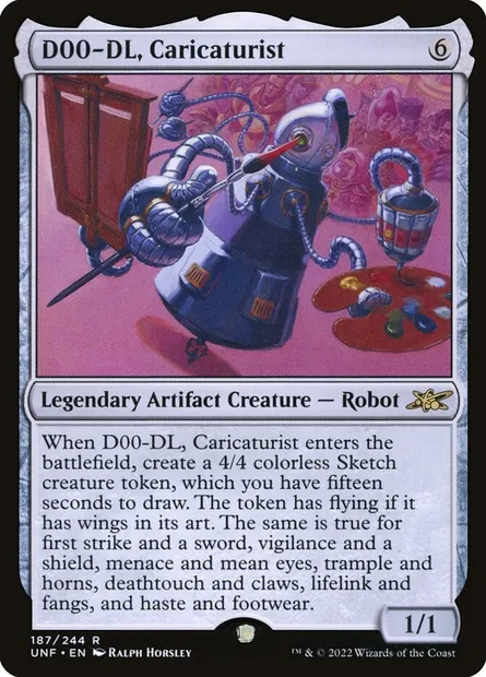D00-DL, Caricaturist, Magic card UNF 187 — Unfinity set