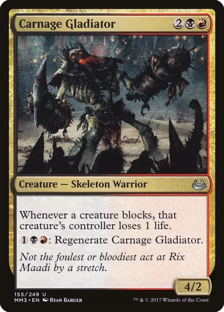 Carnage Gladiator, Magic card MM3 155 — Modern Masters 2017 set