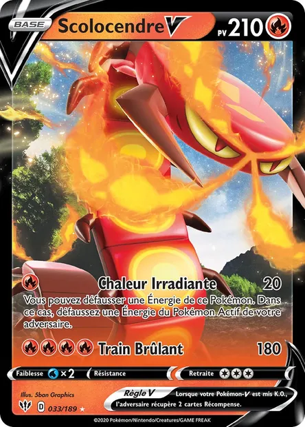 Scolocendre V, carte Pokémon DAA 33 — extension Ténèbres Embrasées