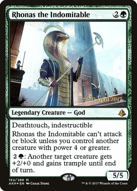 Rhonas l'Indomptable, carte Magic PAKH 182s — extension Amonkhet Promos
