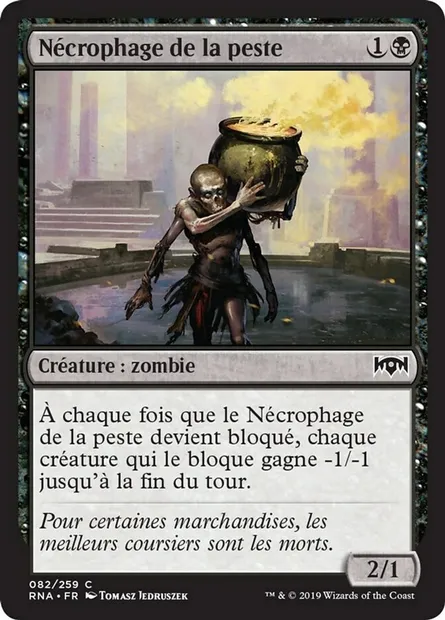 Nécrophage de la peste, carte Magic RNA 82 — extension L'allégeance de Ravnica