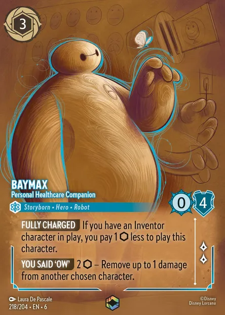 Baymax - Personal Healthcare Companion, Disney Lorcana card CH6-218 — Azurite Sea set