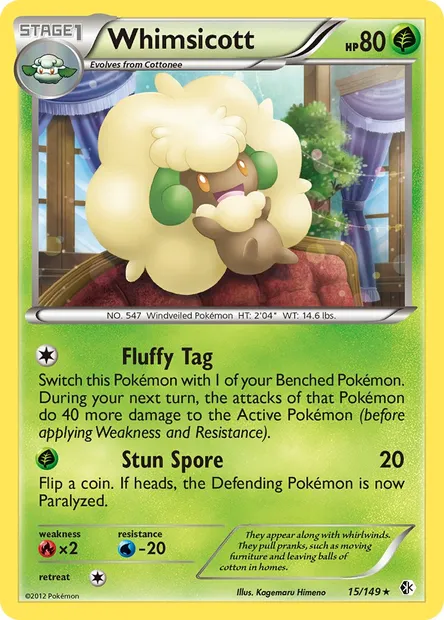 Whimsicott, Pokémon card BCR 15 — Boundaries Crossed set