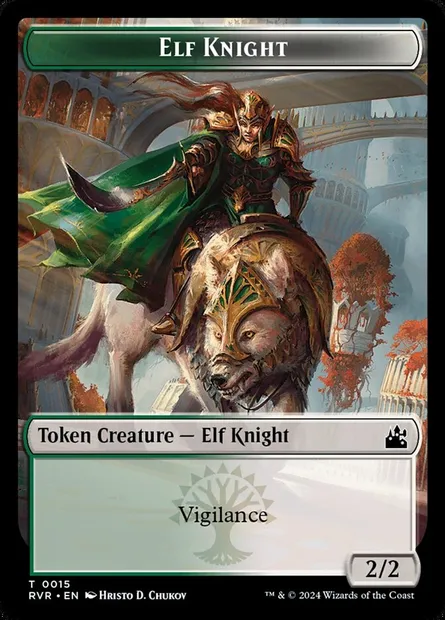 Elf Knight, Magic card TRVR 15 — Ravnica Remastered Tokens set