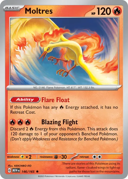 Moltres, Pokémon card MEW 146 — 151 set