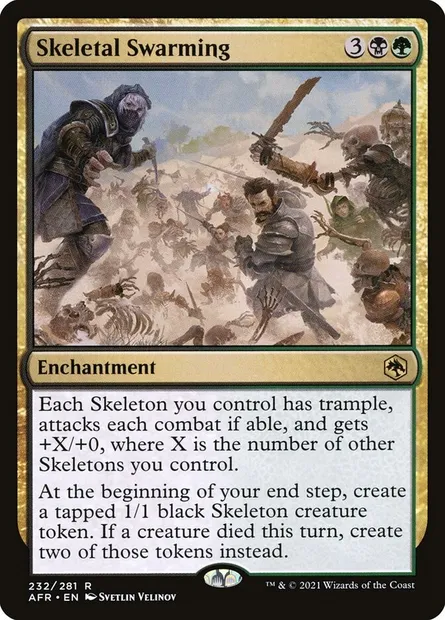 Skeletal Swarming, Magic card AFR 232 — Adventures in the Forgotten Realms set