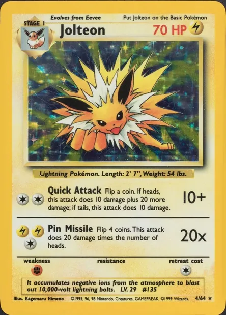 Voltali, carte Pokémon ERR 004 — extension Pokémon Misprints
