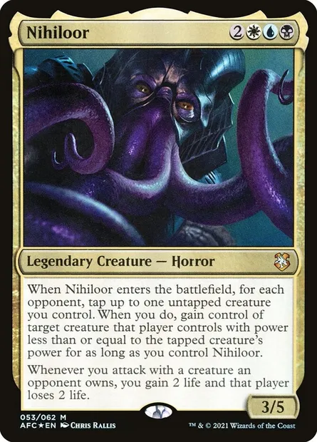 Nihiloor, Magic card AFC 53 — Forgotten Realms Commander set