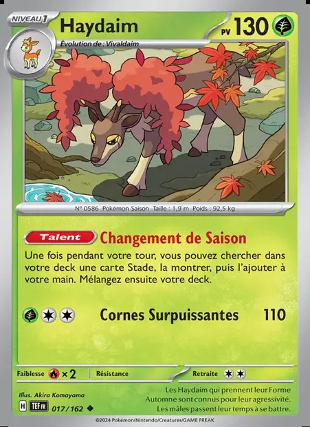 Haydaim, carte Pokémon TEF 017 — extension Forces Temporelles