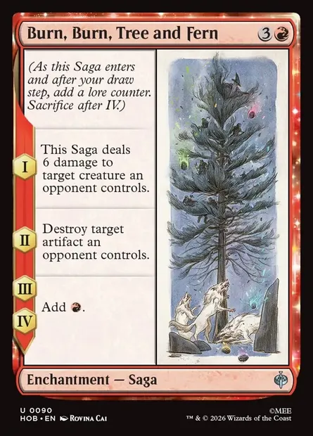 Burn, Burn, Tree and Fern, Magic card HOB 90 — The Hobbit set