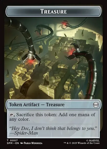 Treasure, carte Magic TSPM 7 — extension Marvel's Spider-Man Tokens