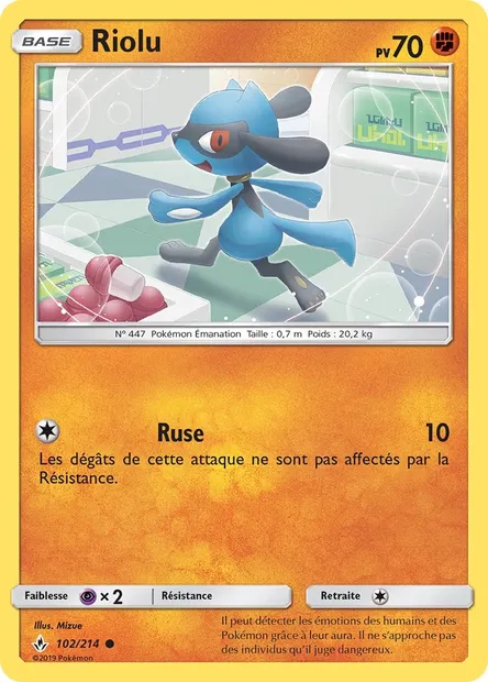 Riolu, carte Pokémon UNB 102 — extension Alliance Infaillible