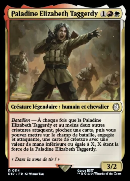 Paladine Elizabeth Taggerdy, carte Magic PIP 114 — extension Fallout