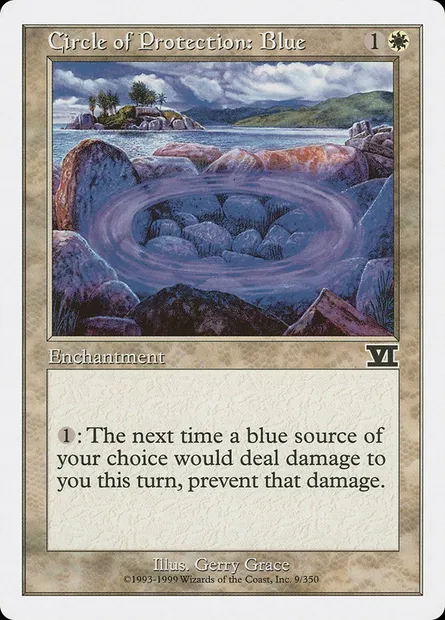 Cercle de protection : bleu, carte Magic 6ED 9 — extension Classic Sixth Edition