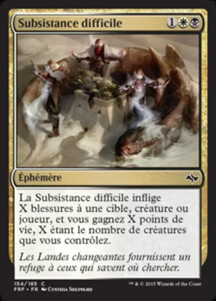 Subsistance difficile, carte Magic FRF 154 — extension Destin reforgé