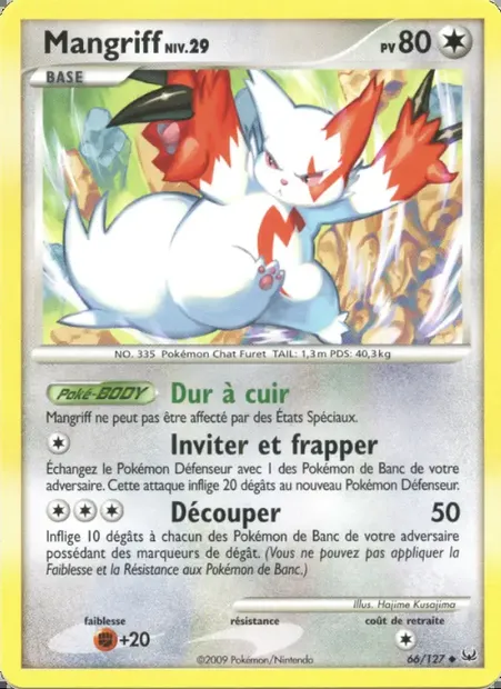 Mangriff, carte Pokémon PL 66 — extension Platine