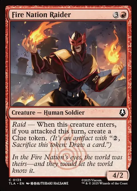 Fire Nation Raider, Magic card TLA 135 — Avatar: The Last Airbender set