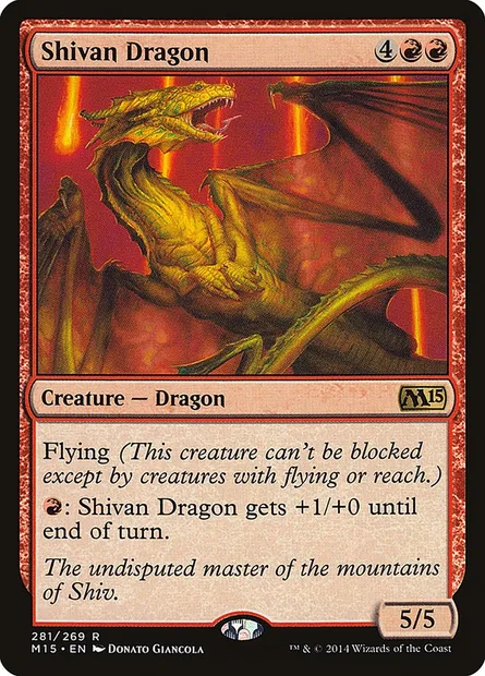 Shivan Dragon, Magic card M15 281 — Magic 2015 set