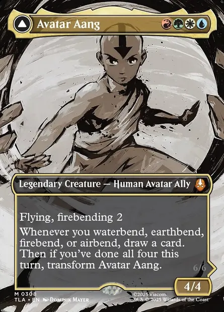 Avatar Aang // Aang, maître des éléments, carte Magic TLA 308 — extension Avatar: The Last Airbender