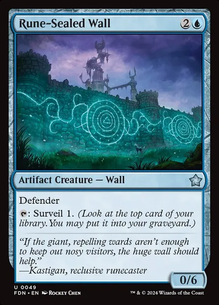 Rune-Sealed Wall, Magic card FDN 49 — Foundations set