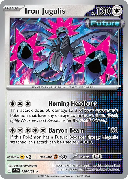 Iron Jugulis, Pokémon card PAR 158 — Paradox Rift set