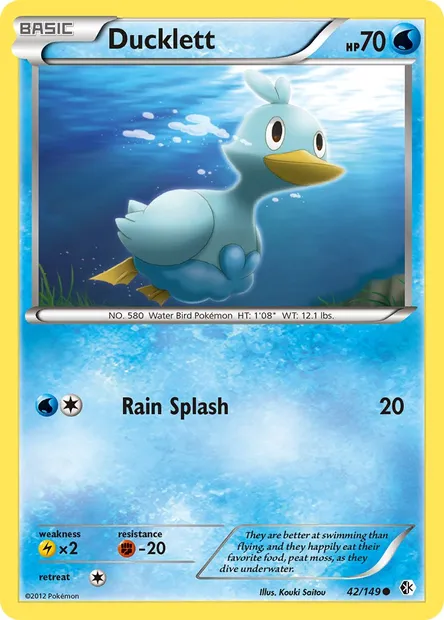 Ducklett, Pokémon card BCR 42 — Boundaries Crossed set