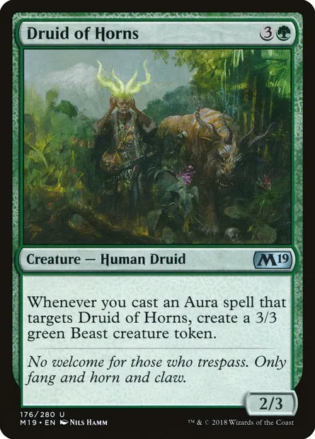 Druid of Horns, Magic card M19 176 — Core Set 2019 set