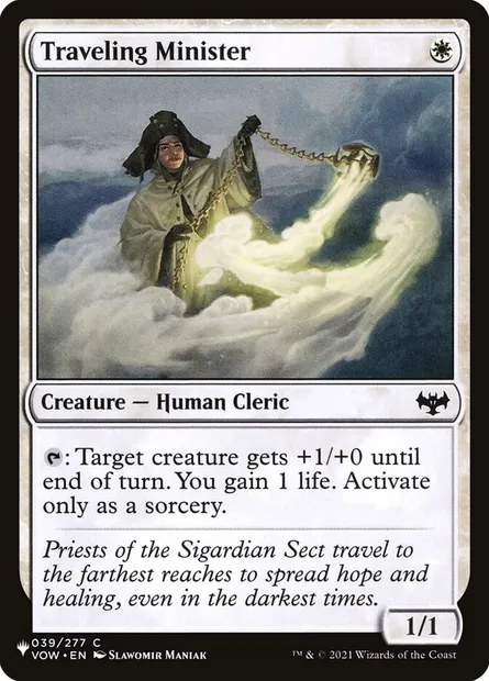 Traveling Minister, Magic card PLST VOW-39 — The List set