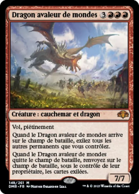 Dragon avaleur de mondes, carte Magic DMR 148 — extension Dominaria Remastered