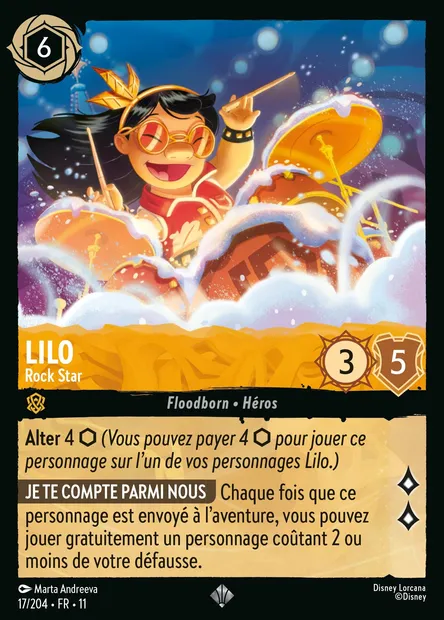 Lilo - Rock Star, carte Disney Lorcana CH11-017 — extension Givresort