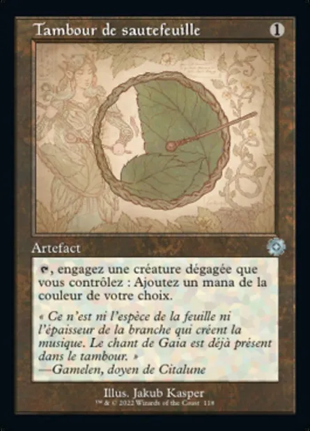 Tambour de sautefeuille, carte Magic BRR 118 — extension The Brothers' War Retro Artifacts