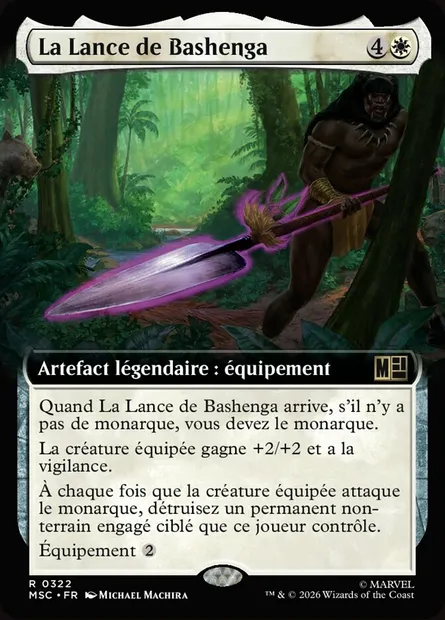 La Lance de Bashenga, carte Magic MSC 322 — extension Marvel Super Heroes Commander