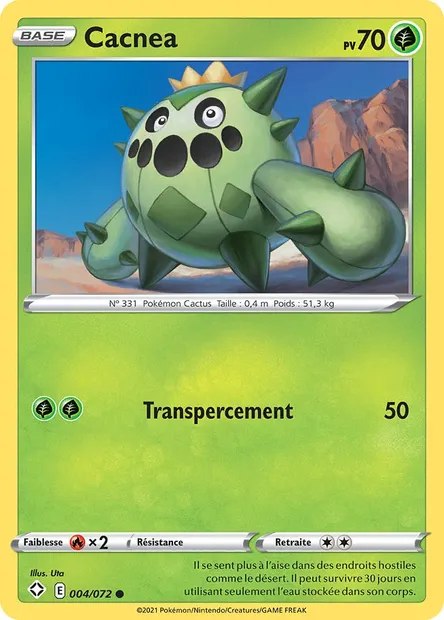 Cacnea, carte Pokémon SHF 4 — extension Destinées Radieuses
