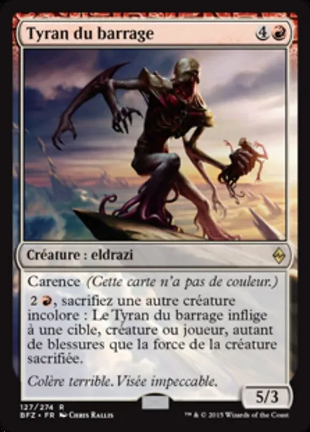 Tyran du barrage, carte Magic BFZ 127 — extension La bataille de Zendikar