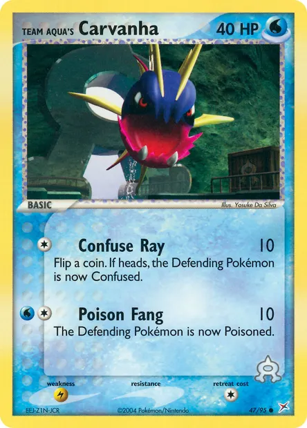Team Aqua's Carvanha, Pokémon card MA 47 — Team Magma vs Team Aqua set