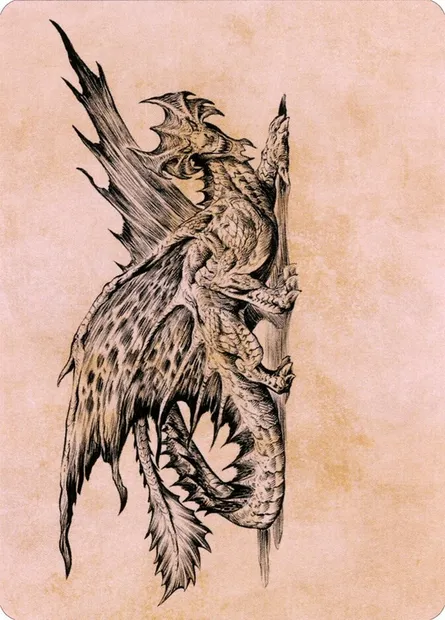 Ancient Brass Dragon // Ancient Brass Dragon, carte Magic ACLB 49 — extension Battle for Baldur's Gate Art Series