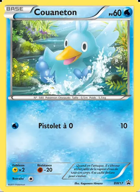 Couaneton, carte Pokémon BW 17 — extension Promo BW