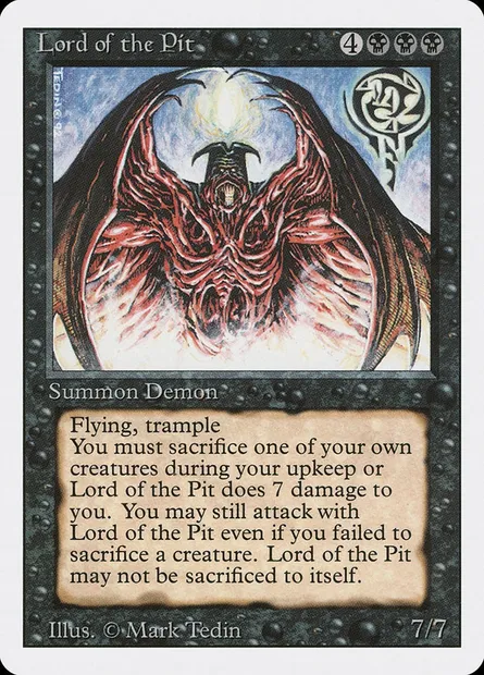 Seigneur de l'abîme, carte Magic 3ED 116 — extension Revised Edition