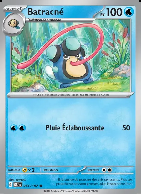 Batracné, carte Pokémon OBF 051 — extension Flammes Obsidiennes